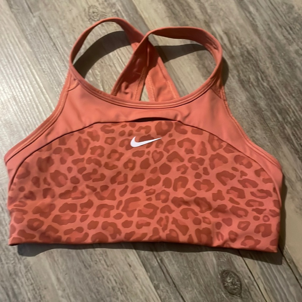 Orange Nike sports bra